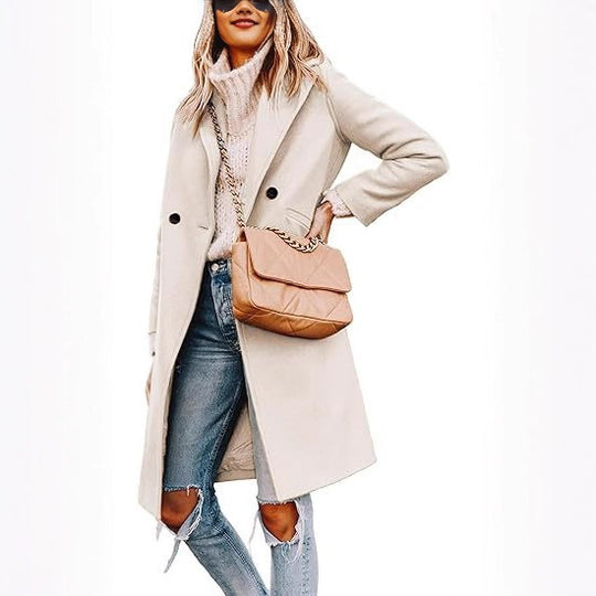 Damen Eleganter Wollmantel