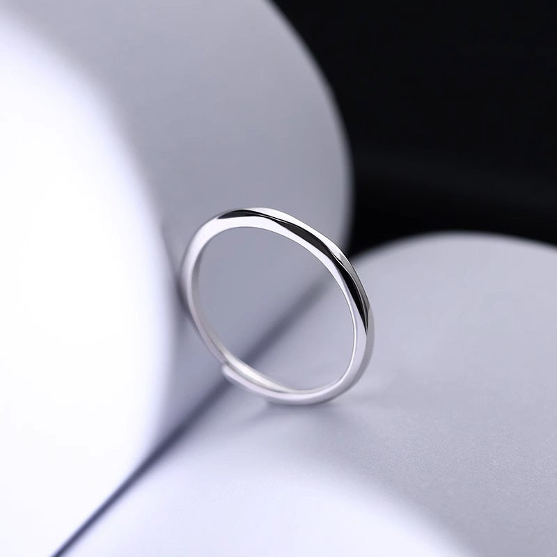 Damen minimalistischer Silberring mit geschwungenem Design Shop Nory