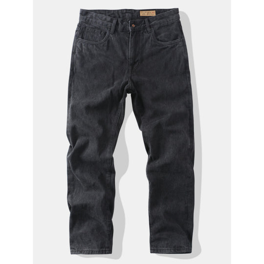 Herren Tapered Relaxed Denim-Jeans mit hoher Bundhöhe und cleaner Used-Optik Shop Nory