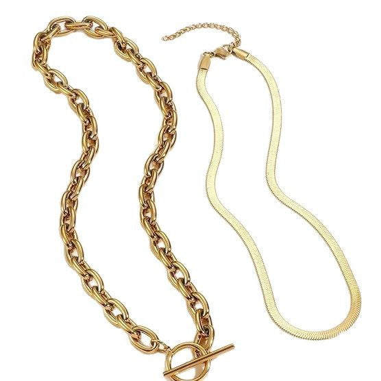 Damen Halskette mit robustem Glieder- und feinem Gliederketten-Design Shop Nory