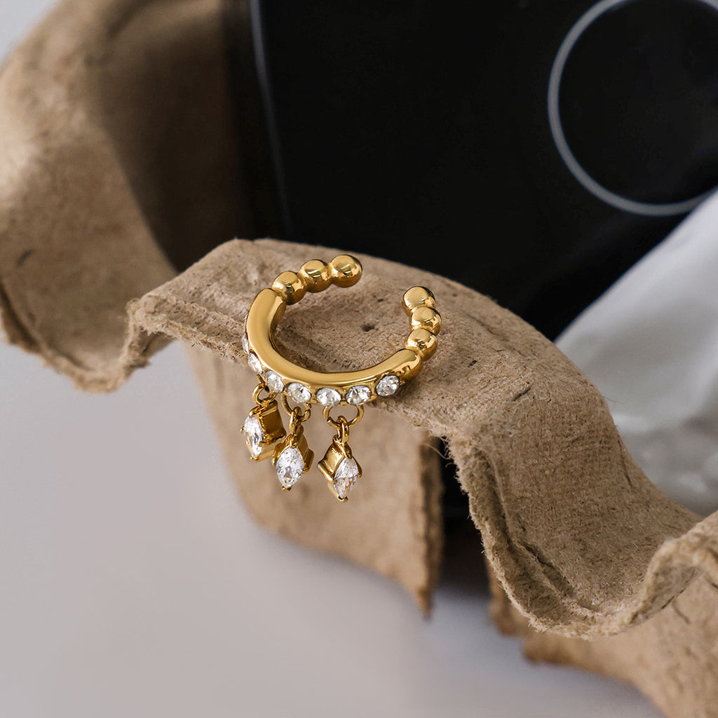 Damen Eleganter Haute Couture Ohrcuff mit Kristallen Shop Nory