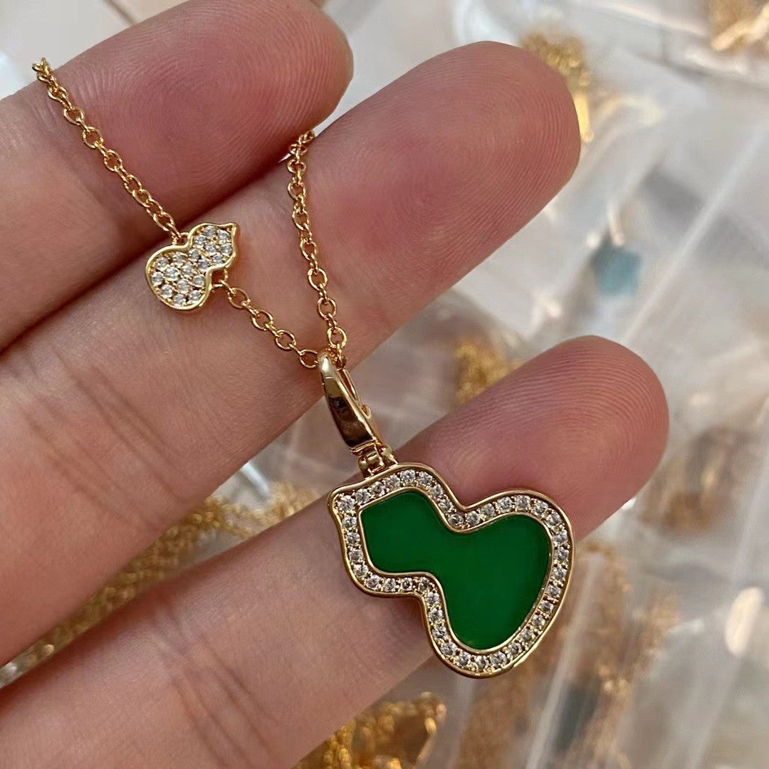 Damen Halskette mit doppeltem Anhänger und funkelnden Zirkonia Shop Nory