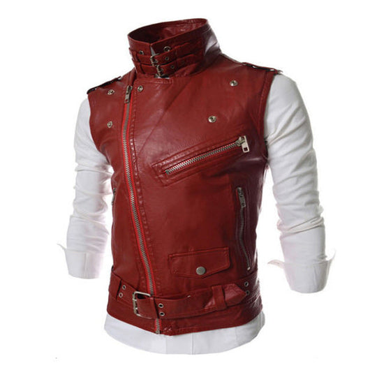 Damen Biker-Weste mit asymmetrischem Reißverschluss und Taschen