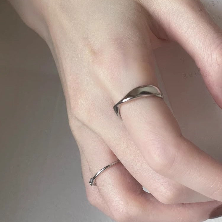 Damen Offener, geschwungener Ring aus hochwertigem Silber Shop Nory