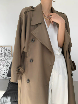 Damen Modische Kunstleder-Trenchcoat Shop Nory