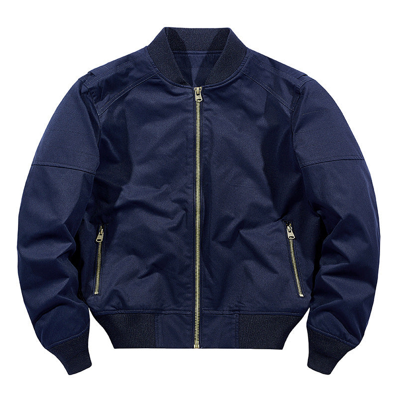 Herren Kurzgeschnittene leichte Canvas-Bomberjacke im Pilotencut mit verstärkter Schultersteppung und verdeckten Reißverschlusstaschen Shop Nory