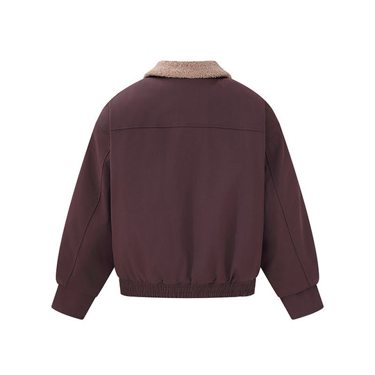 Damen Kurz geschnittener Boxy‑Blouson mit Teddykragen und Schulterlaschen Shop Nory