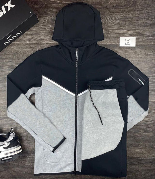 Herren sportliches Hoodie-Set mit atmungsaktiven Eigenschaften und modernen Kontrastdetails