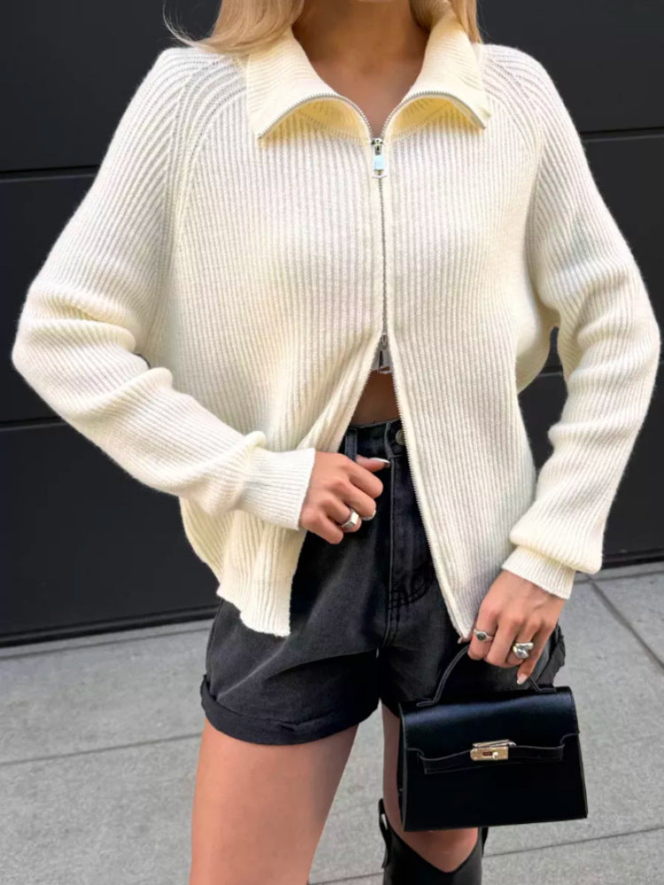 Damen Moderner Strickjacke mit hochwertigem Reißverschluss Shop Nory