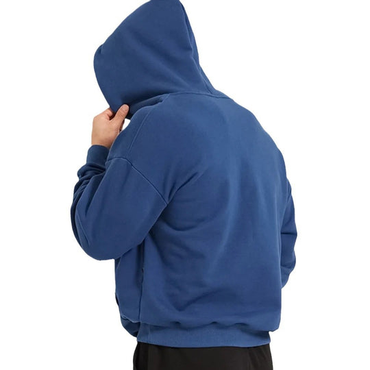 Herren nan schwerer Kapuzenpullover im Boxy-Cut mit Kängurutasche, geripptem Saum und angerauter Innenseite Shop Nory