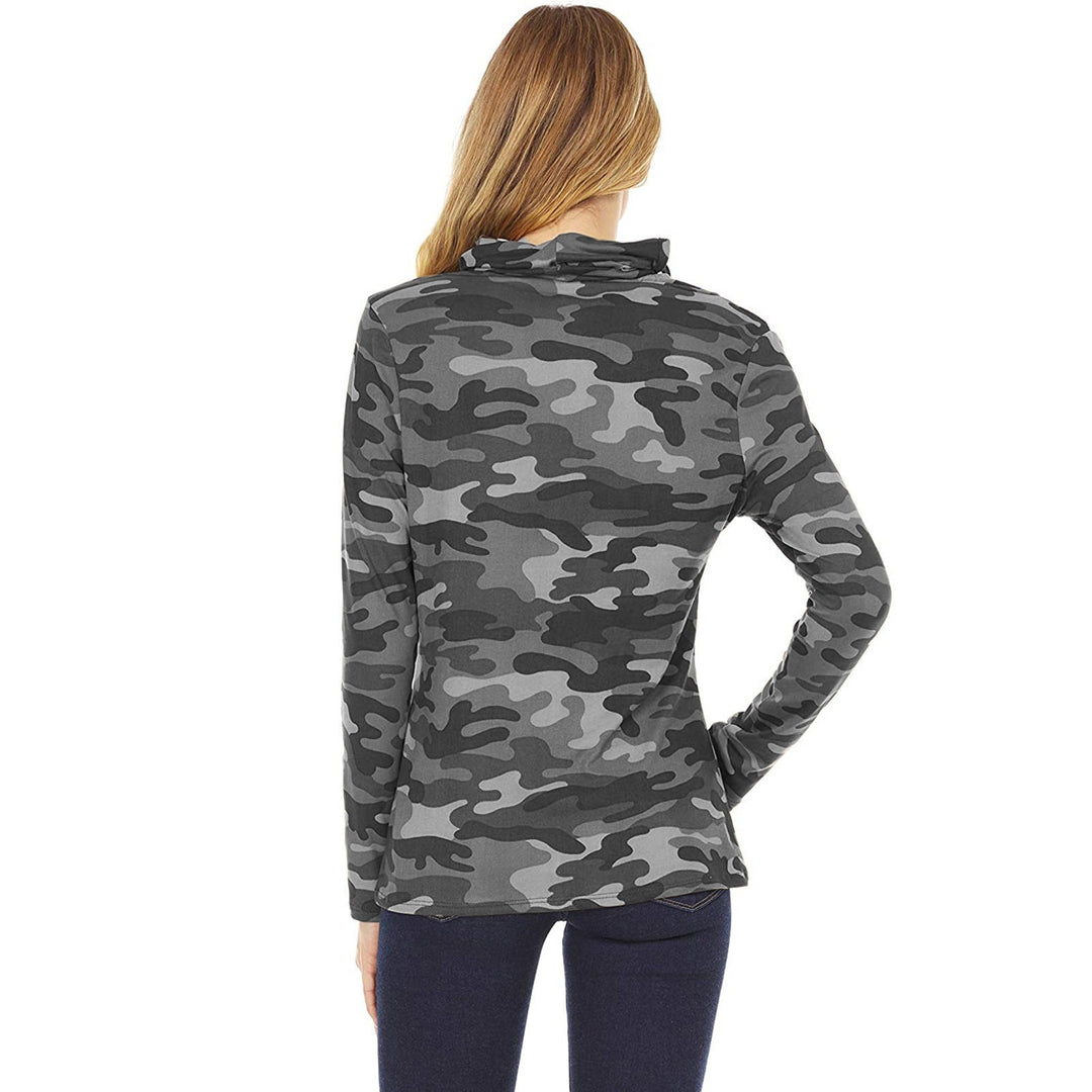 Damen Camouflage-Jersey-Longsleeve mit integriertem Schlauchkragen Shop Nory