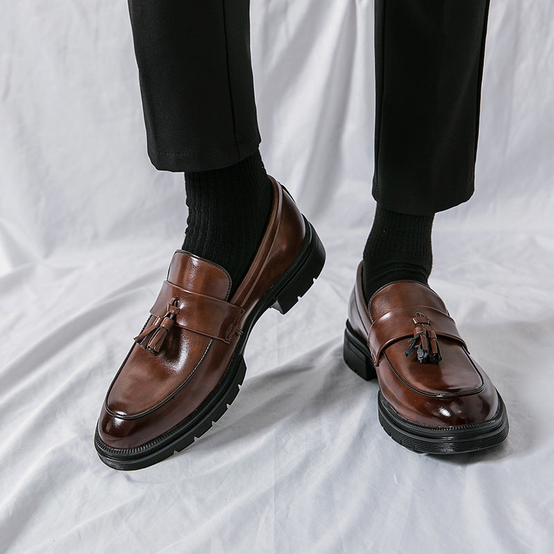 Damen elegante Loafers mit Quasten und hochwertigem Leder