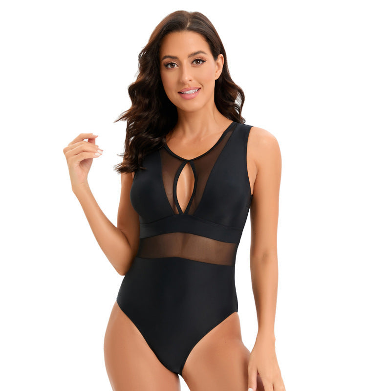 Damen Cut-Out Einteiler Badeanzug Shopnory
