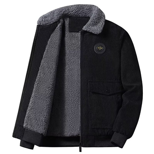 Herren Cord-Workerjacke mit Teddyfutter, Reißverschluss und Pattentasche Shop Nory