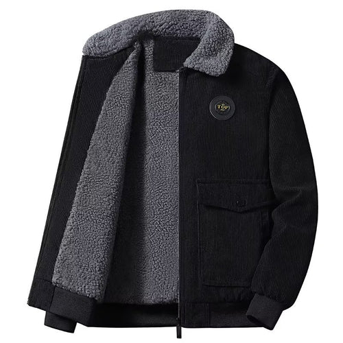 Herren Cord-Workerjacke mit Teddyfutter, Reißverschluss und Pattentasche Shop Nory
