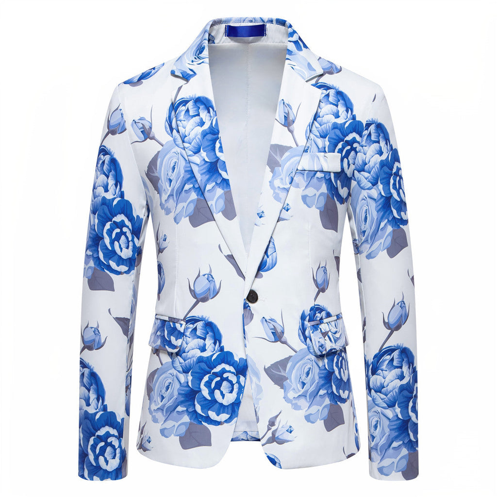 Herren eleganter Blazer mit floralem Design