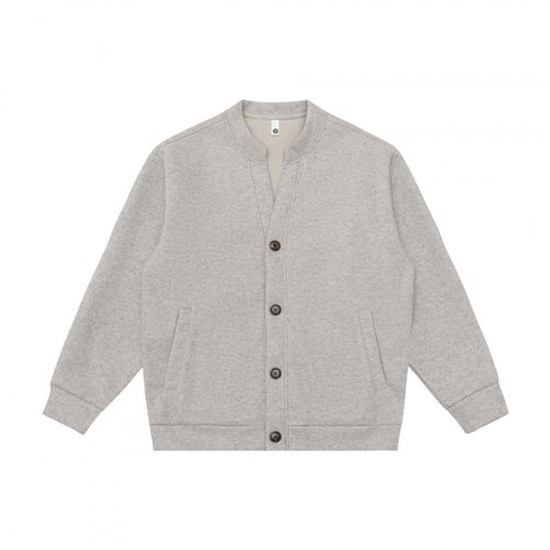 Unisex Lässige Knopfjacke aus Sweatstoff mit Stehkragen, gerippten Bündchen und Eingrifftaschen Shop Nory
