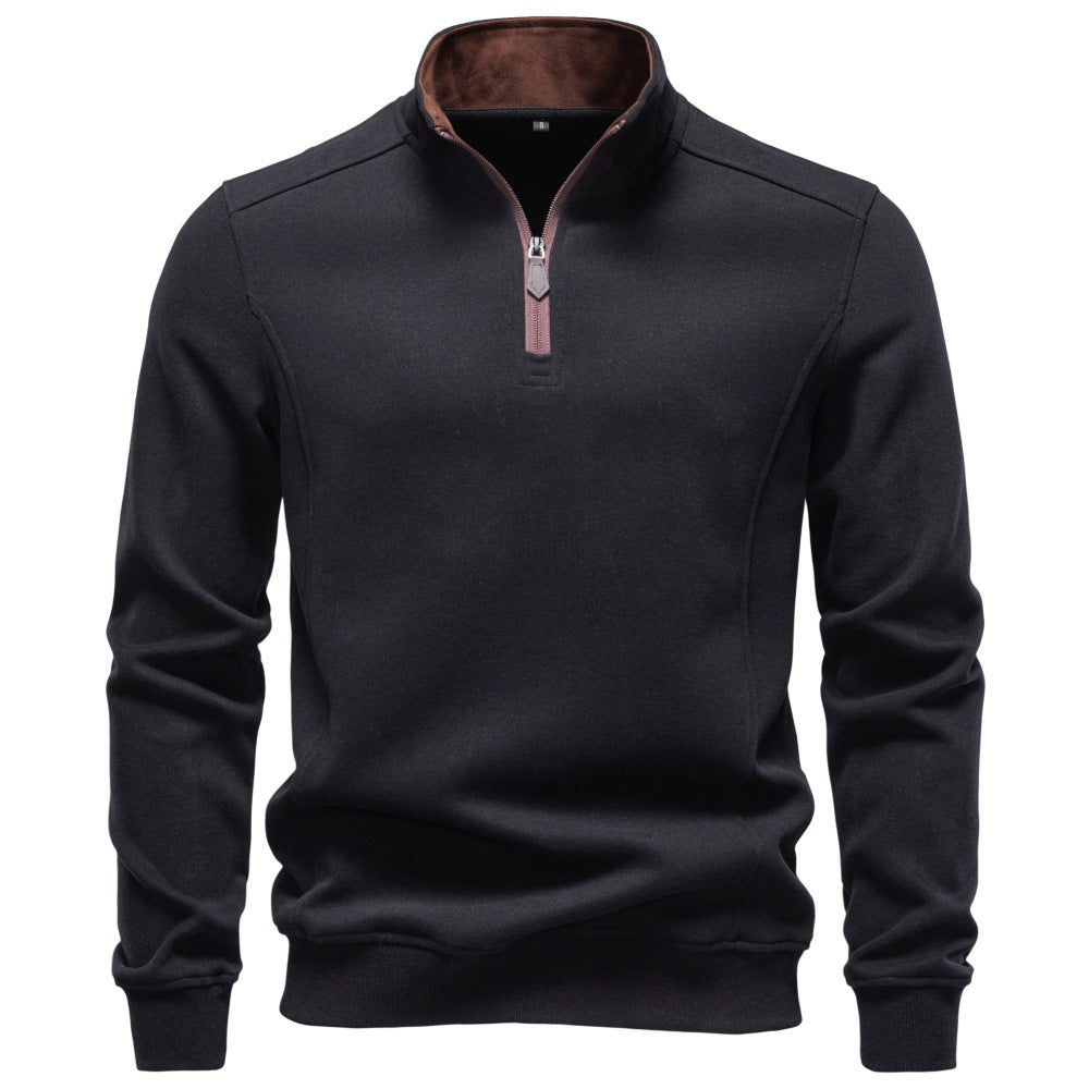 Herren Troyer-Pullover mit kurzem Reißverschluss und Stehkragen Shop Nory