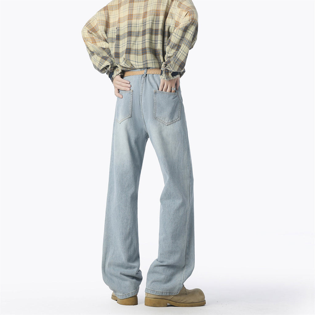 Herren lässige weit geschnittene Denim-Hose Shopnory