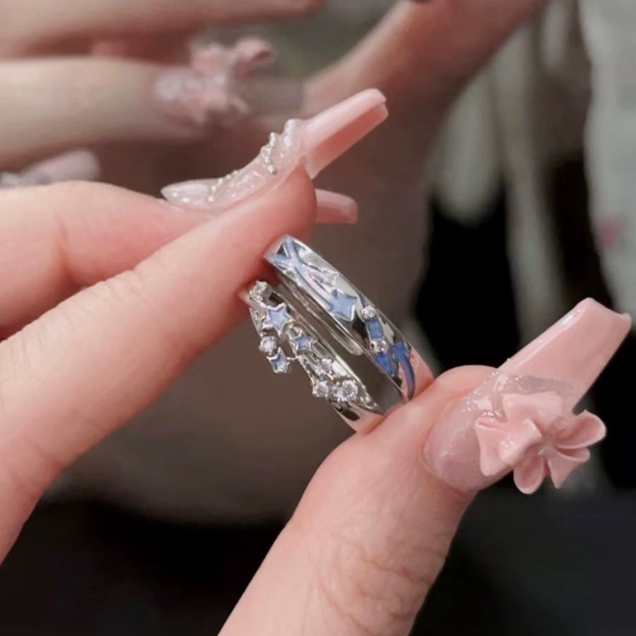 Damen Ring mit künstlerischem Sternmuster und funkelnden Akzenten Shop Nory