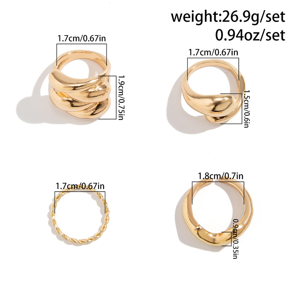 Damen elegantes Ring-Set mit kunstvollem Design und verführerischem Glanz Shop Nory