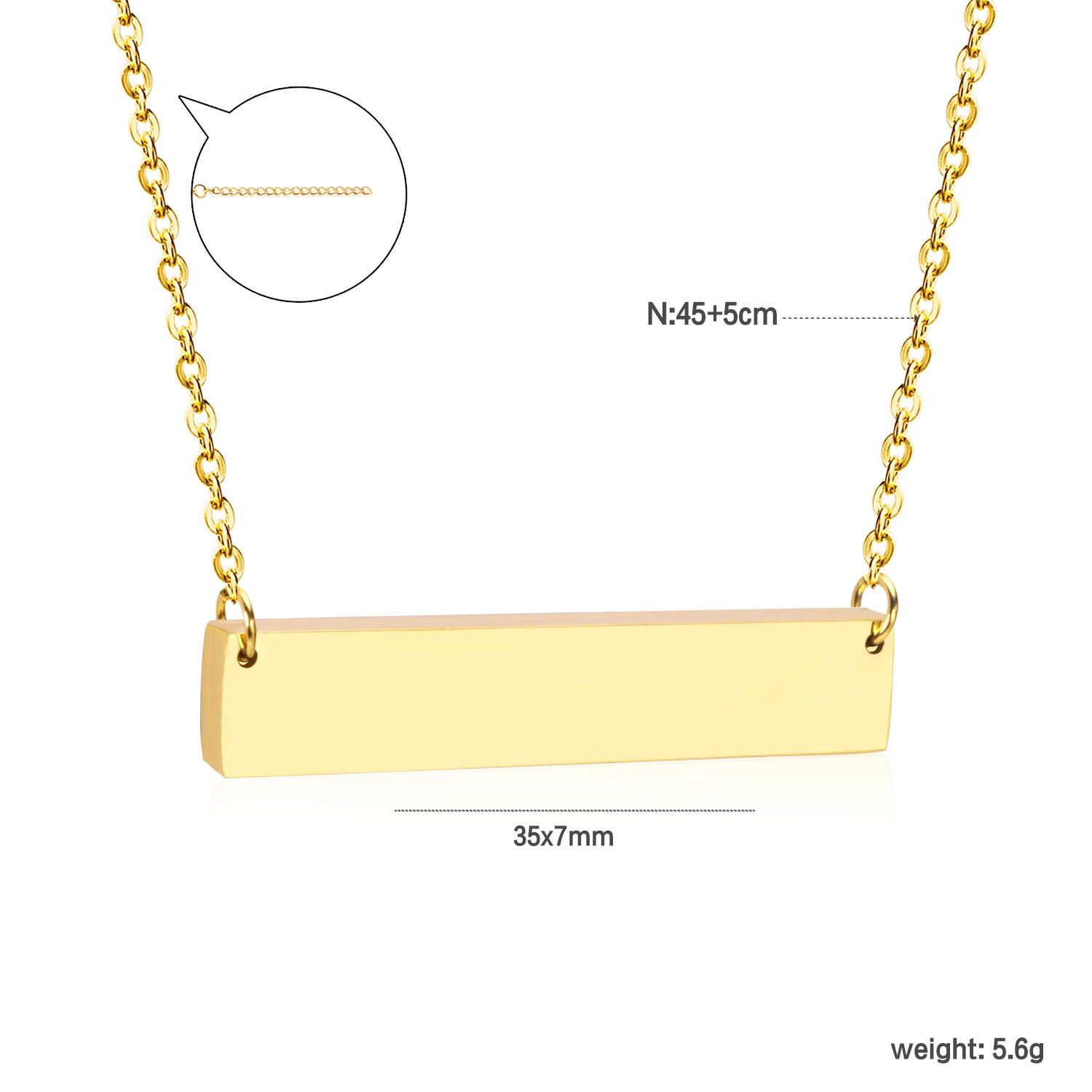 Damen Halskette mit personalisierbarem Anhänger aus hochwertigem Edelstahl Shop Nory