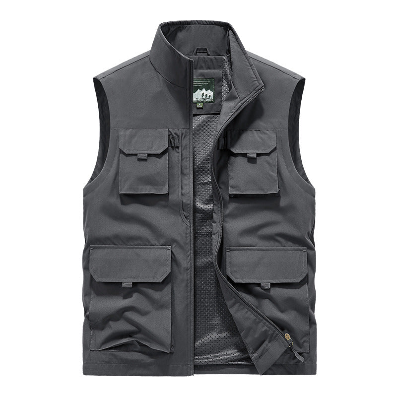 Herren Multifunktionale Outdoorweste mit Mehrfach-Taschen und atmungsaktivem Meshfutter Shop Nory