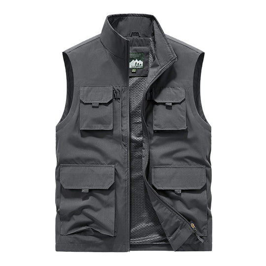Herren Multifunktionale Outdoorweste mit Mehrfach-Taschen und atmungsaktivem Meshfutter Shop Nory