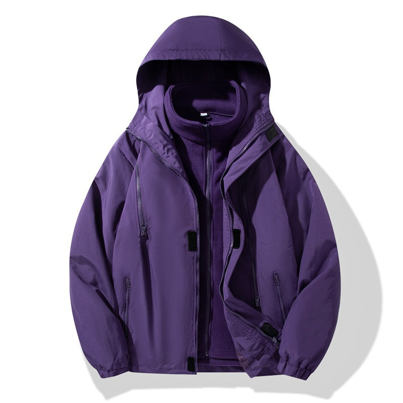 Herren Zweiteilige Hybrid-Kapuzenjacke mit integrierter Fleece-Innenlage und verdeckten Reißverschlüssen Shop Nory