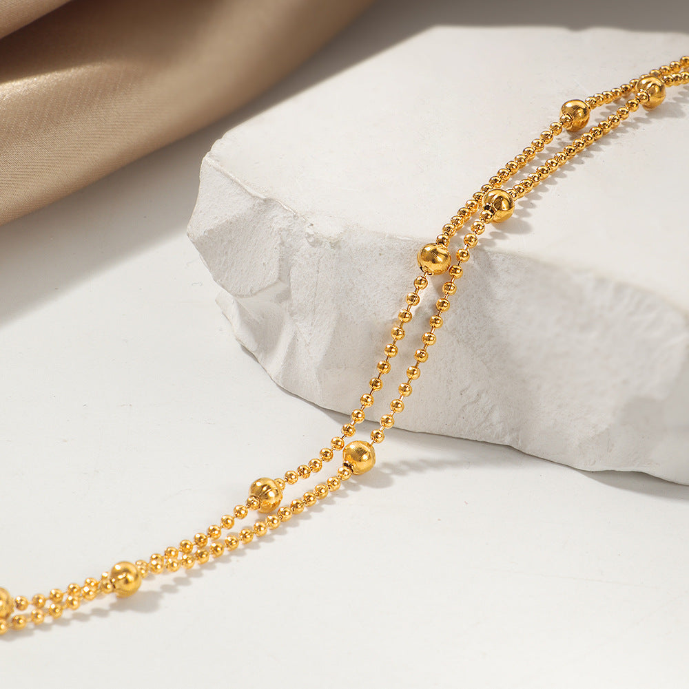 Frauen Dainty Gold Perlen Geschichtete Halskette Shop Nory