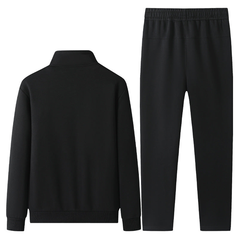 Herren Jogginganzug-Set aus Baumwollmix mit Stehkragen Reißverschlussjacke und Kordelbundhose Shop Nory