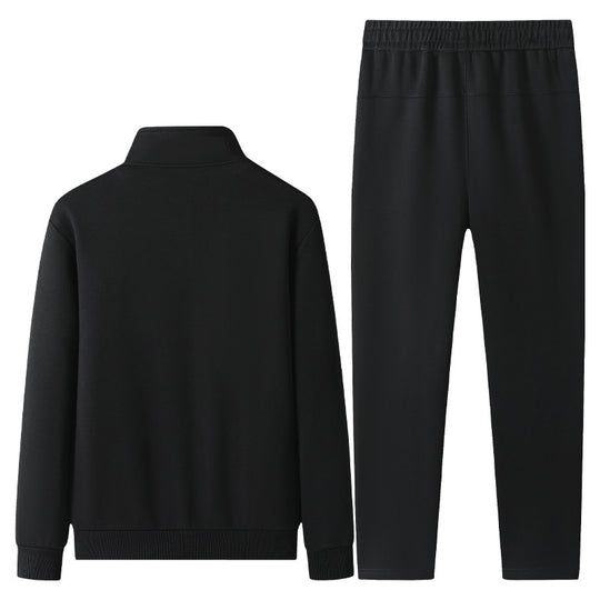 Herren Jogginganzug-Set aus Baumwollmix mit Stehkragen Reißverschlussjacke und Kordelbundhose Shop Nory