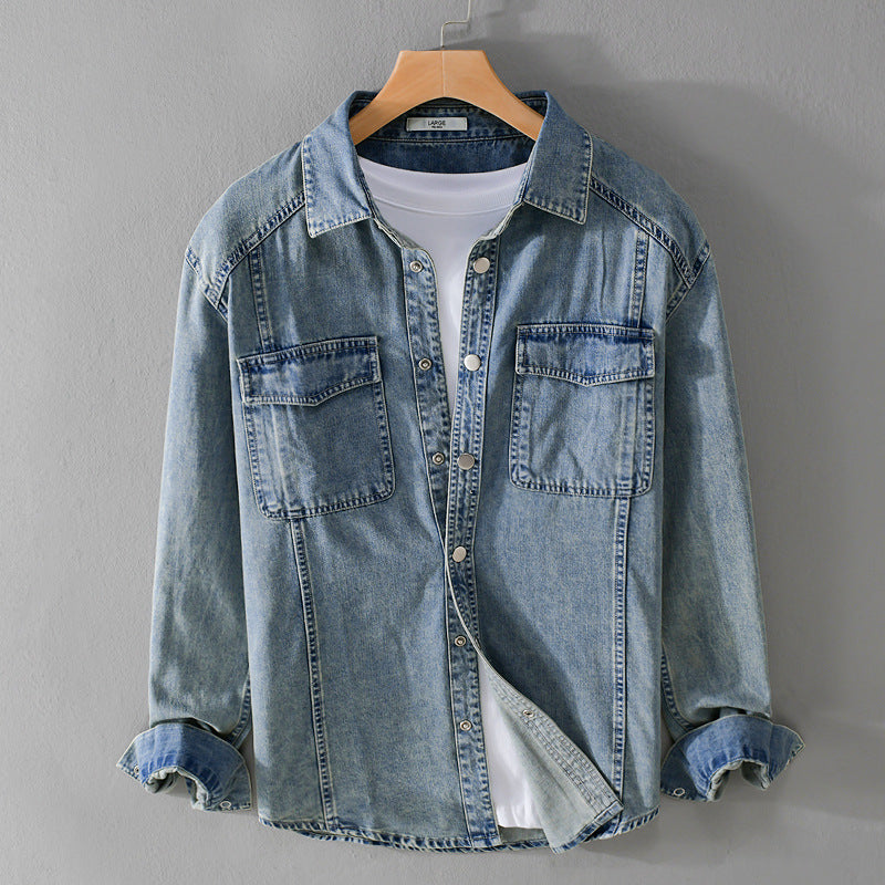 Herren lässiges Oversize Jeanshemd Shop Nory