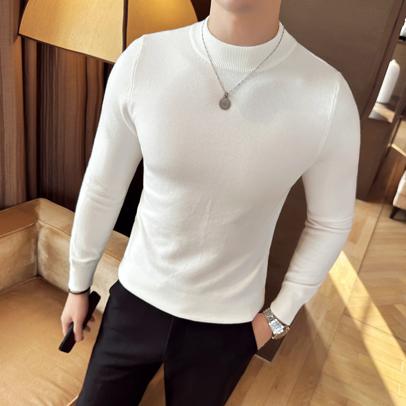 Herren modischer Pullover mit hohem Kragen und eleganter Passform
