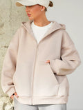 Damen Zip-Hoodie mit lässigem Schnitt und großen Taschen Shopnory