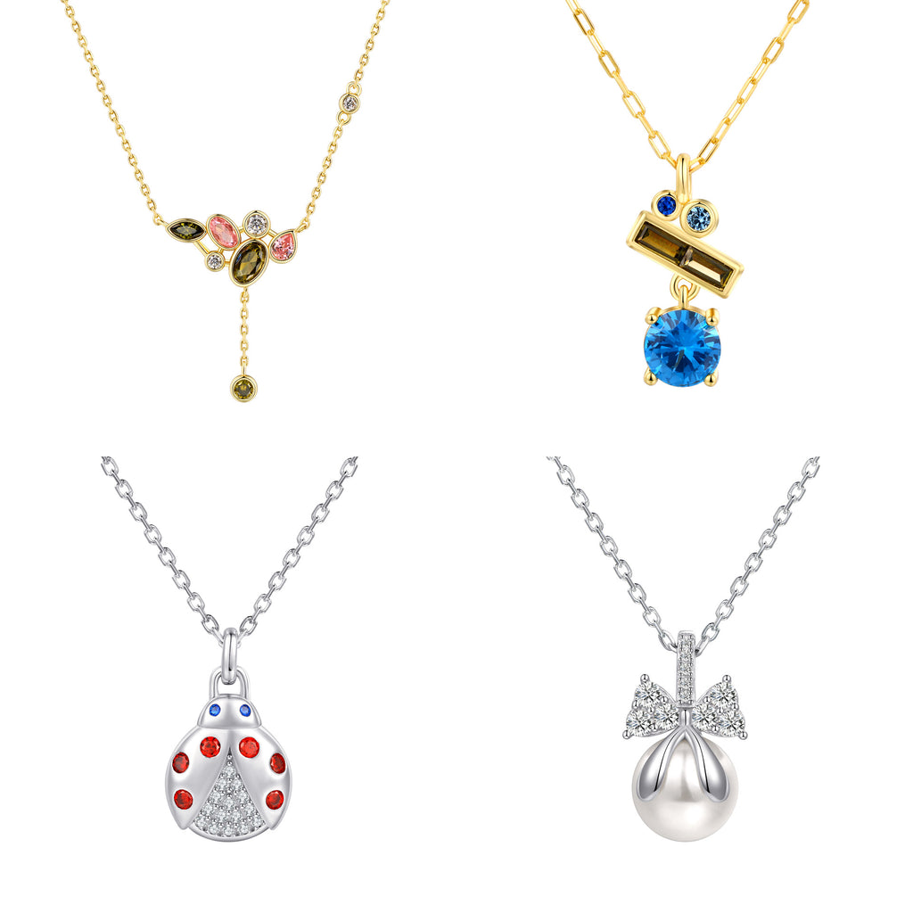 Damen Halskette mit funkelndem Kristallmotiv Shop Nory