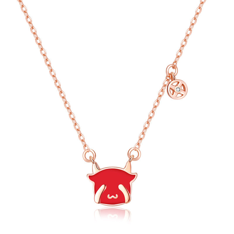 Damen-Halskette mit buntem Monsternmotiv und funkelnden Kristallakzenten Shop Nory