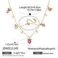Damen Halskette mit filigranen, bunten Anhängern und hypoallergener Edelstahlverarbeitung Shop Nory