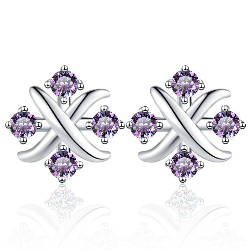 Damen Funkelnde Ohrstecker mit elegantem Kristall-Design Shop Nory