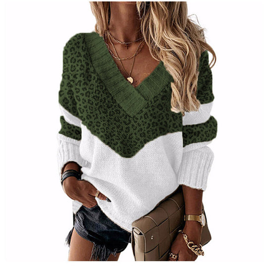 Damen nan V-Ausschnitt Strickpullover mit Chevron-Muster und Oversize-Schnitt Shop Nory