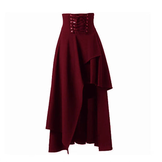 Damen Eleganter asymmetrischer Rock mit Schnürung
