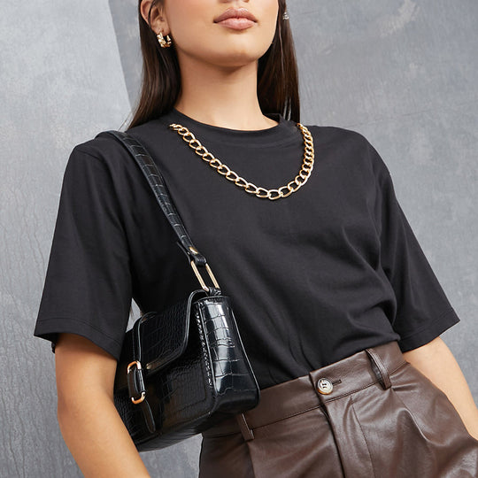 Damen Boxy-T-Shirt aus Jersey mit Rundhalsausschnitt, kurzem Arm und lässigem Oversize-Schnitt Shop Nory