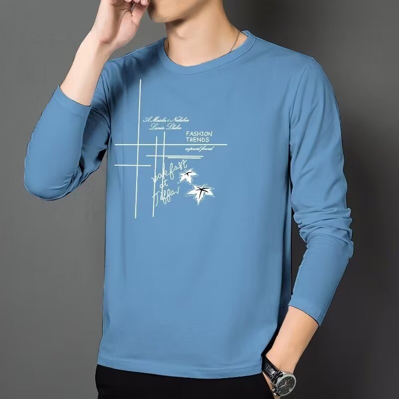 Herren Modisches Langarmshirt mit kreativem Druck Shop Nory