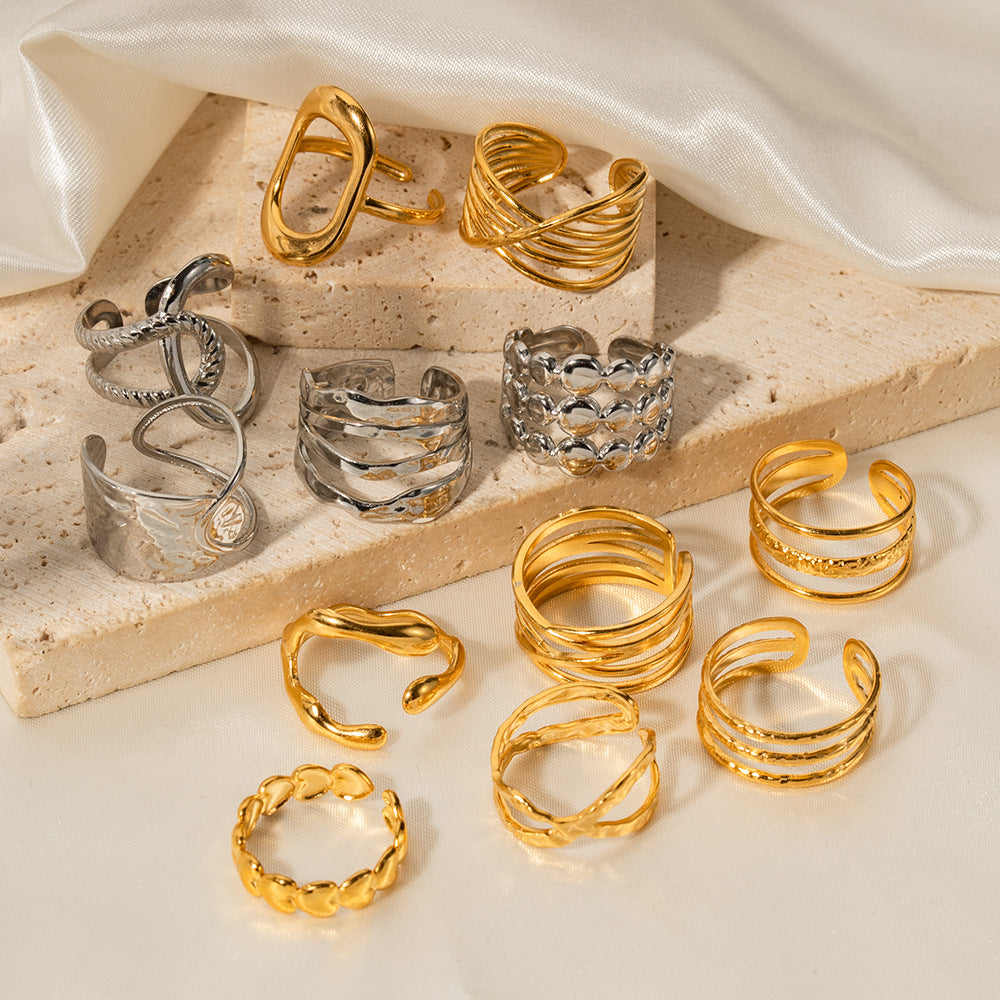 Damen Offener Ring mit modernem, floralem Design und hypoallergenen Eigenschaften Shop Nory