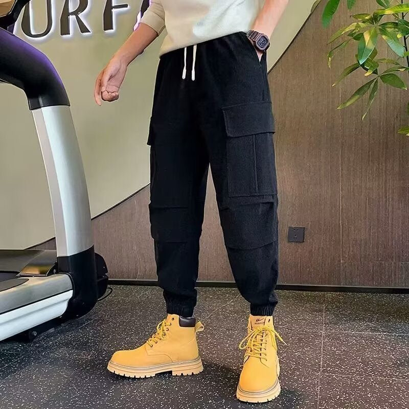 Herren Cargo-Jogginghose aus Cordoptik mit Mehrfach‑Taschen und elastischem Saum Shop Nory