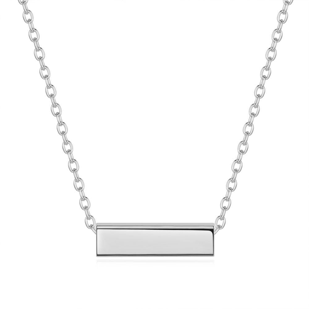 Damen Halskette mit minimalistischer Gravurplatte und feiner Gliederkette Shop Nory
