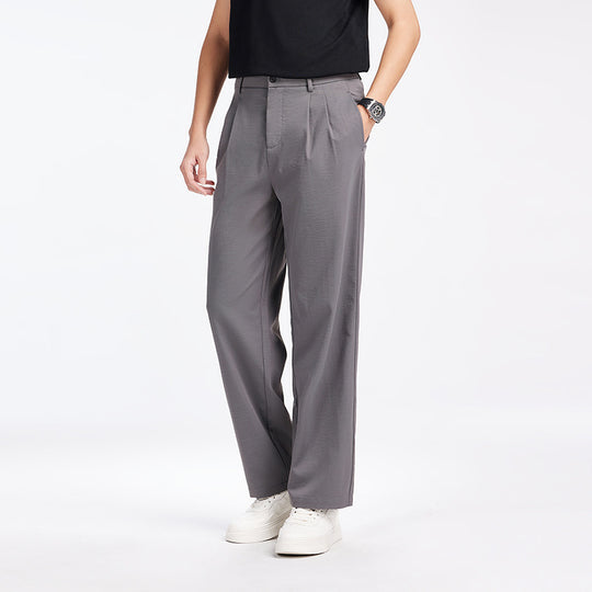 Herren Elegante Bundfalten-Stoffhose mit hoher Bundhöhe, Bügelfalte und geradem Bein Shop Nory