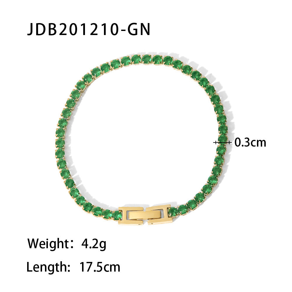 Damen Armband mit funkelnden Zirkonia und hypoallergenem Edelstahl Shop Nory
