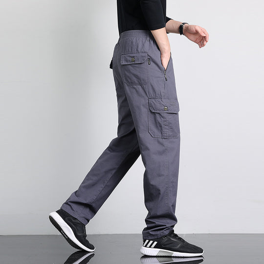 Herren Lockere Cargohose mit elastischem Bund, Multifach‑Taschen & geradem Bein Shop Nory