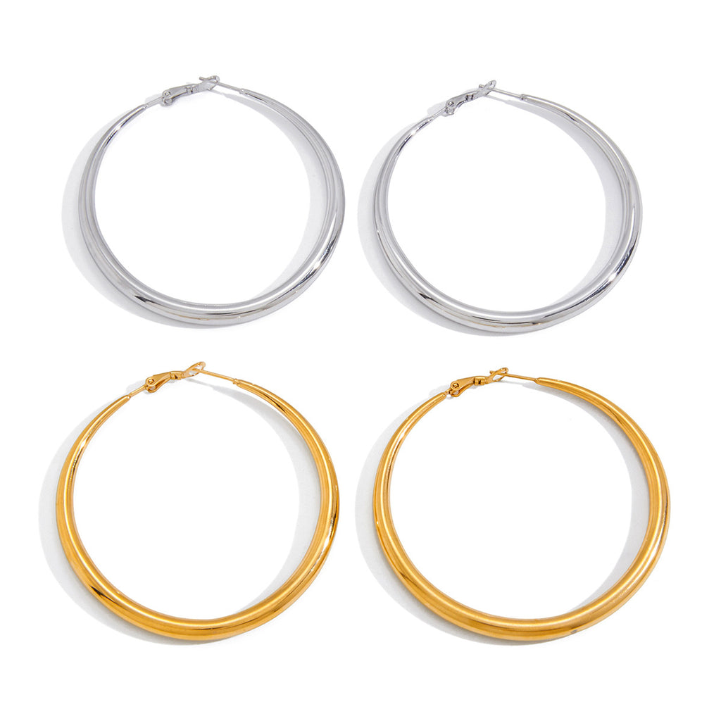 Damen Creolen mit hypoallergenem Edelstahl und wasserfestem Design Shop Nory